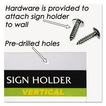 NuDell™ Clear Plastic Sign Holder, Wall Mount, 8 1-2 X 11 freeshipping - TVN Wholesale